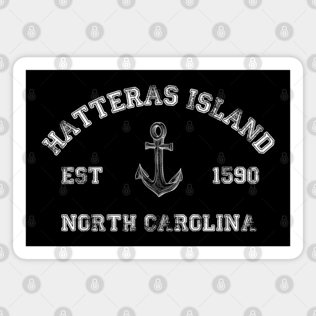 Hatteras Island, North Carolina Vintage Nautical Anchor Retro Magnet by Contentarama